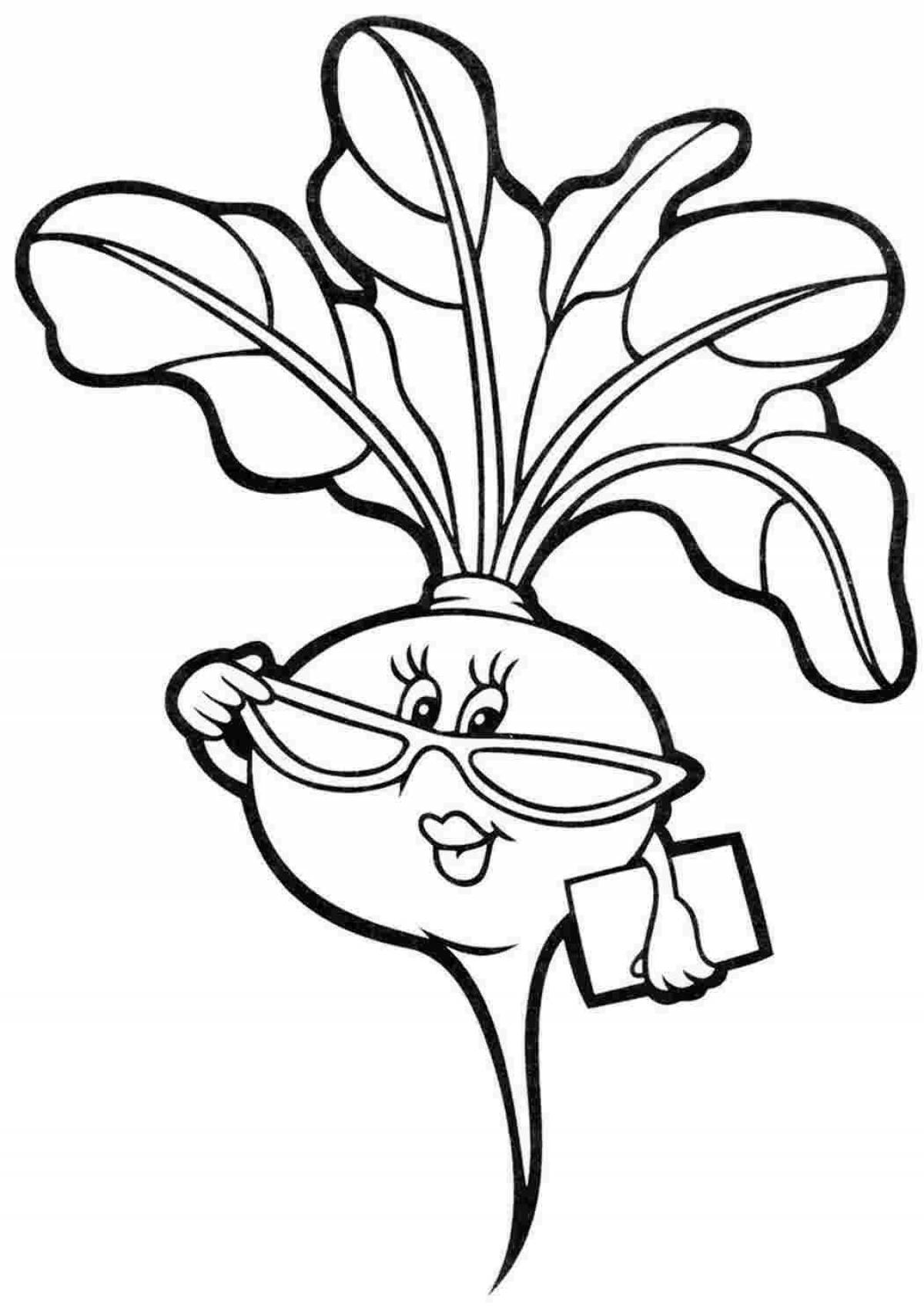 Amazing beetroot coloring page for kids