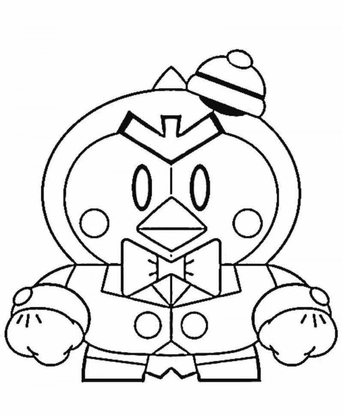 Otis brawl stars style coloring book