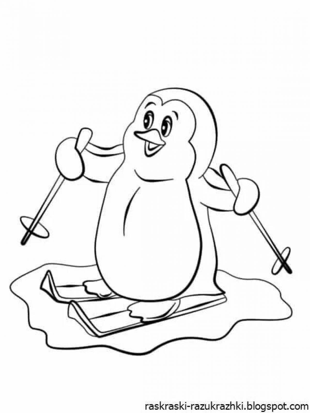 Увлекательная раскраска пингвинов для детей