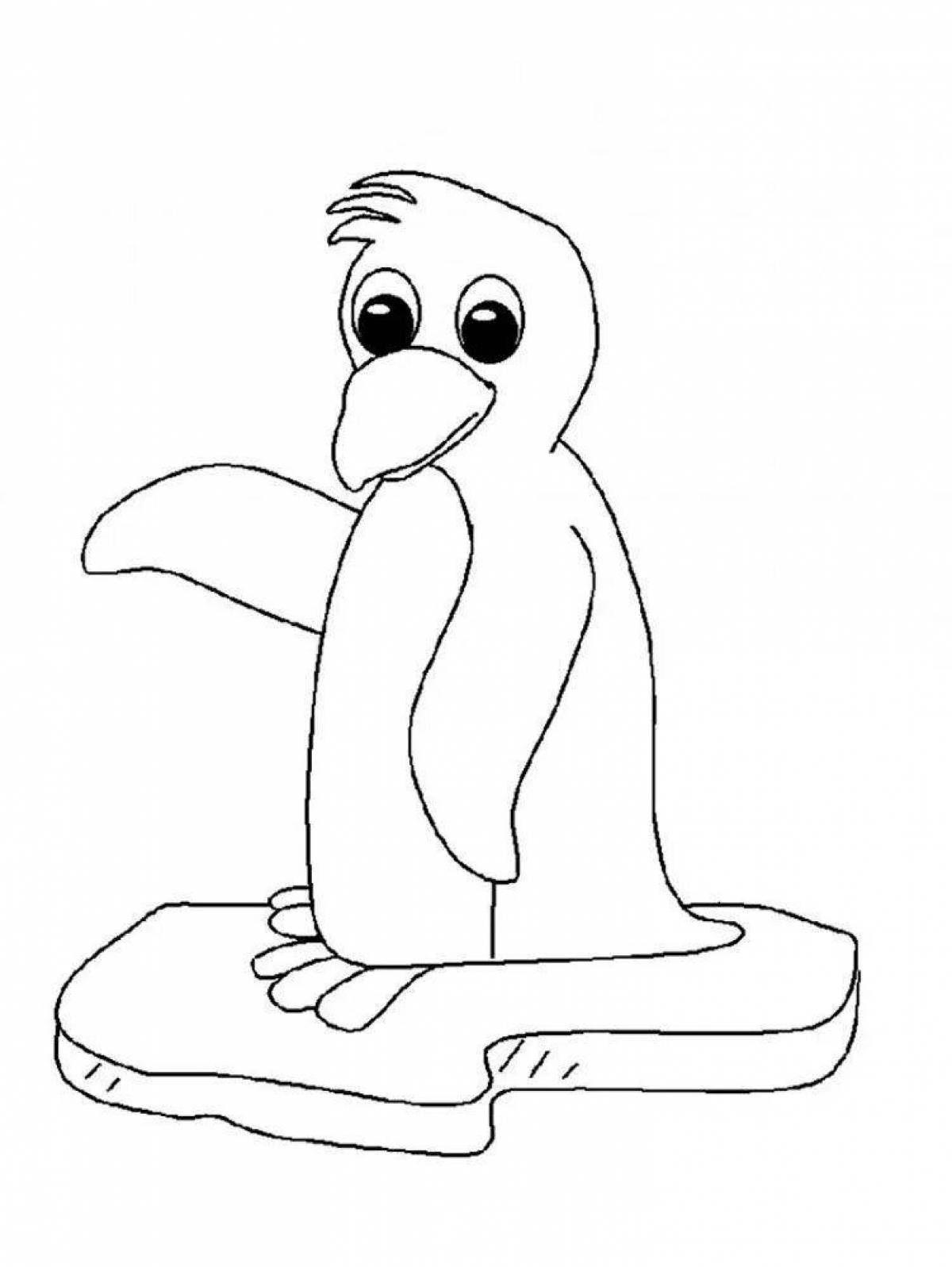 Colorful penguin coloring pages for kids