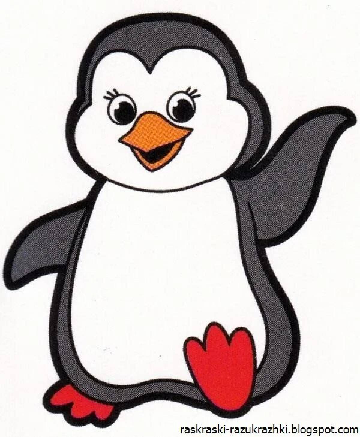 Славный пингвин раскраски для детей