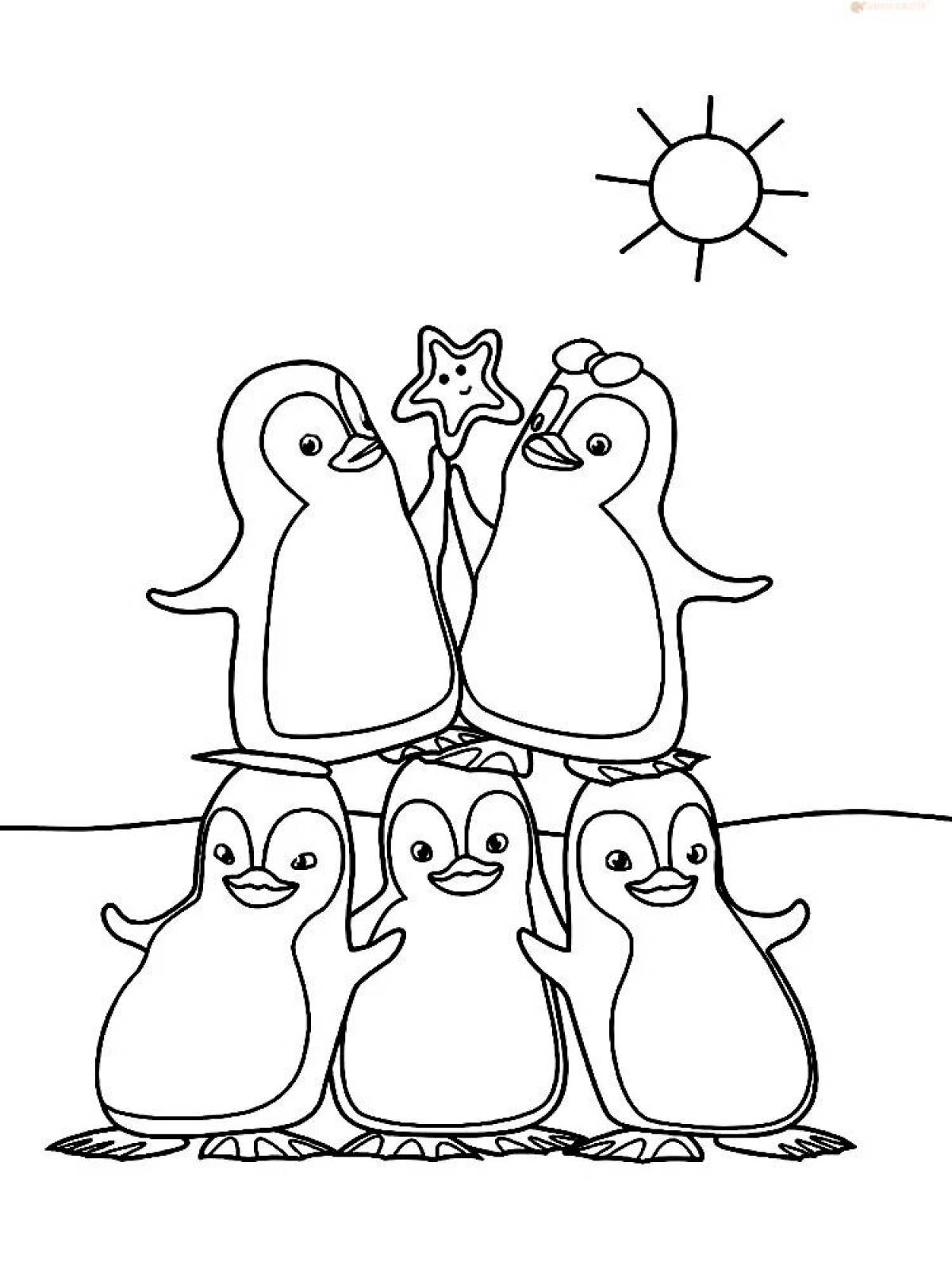 Penguin coloring book for kids
