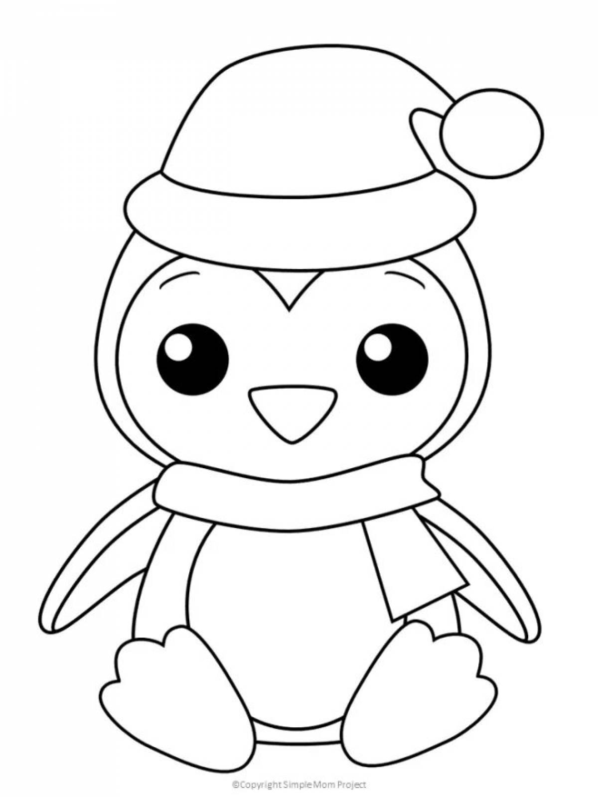 Adorable penguin coloring pages for kids