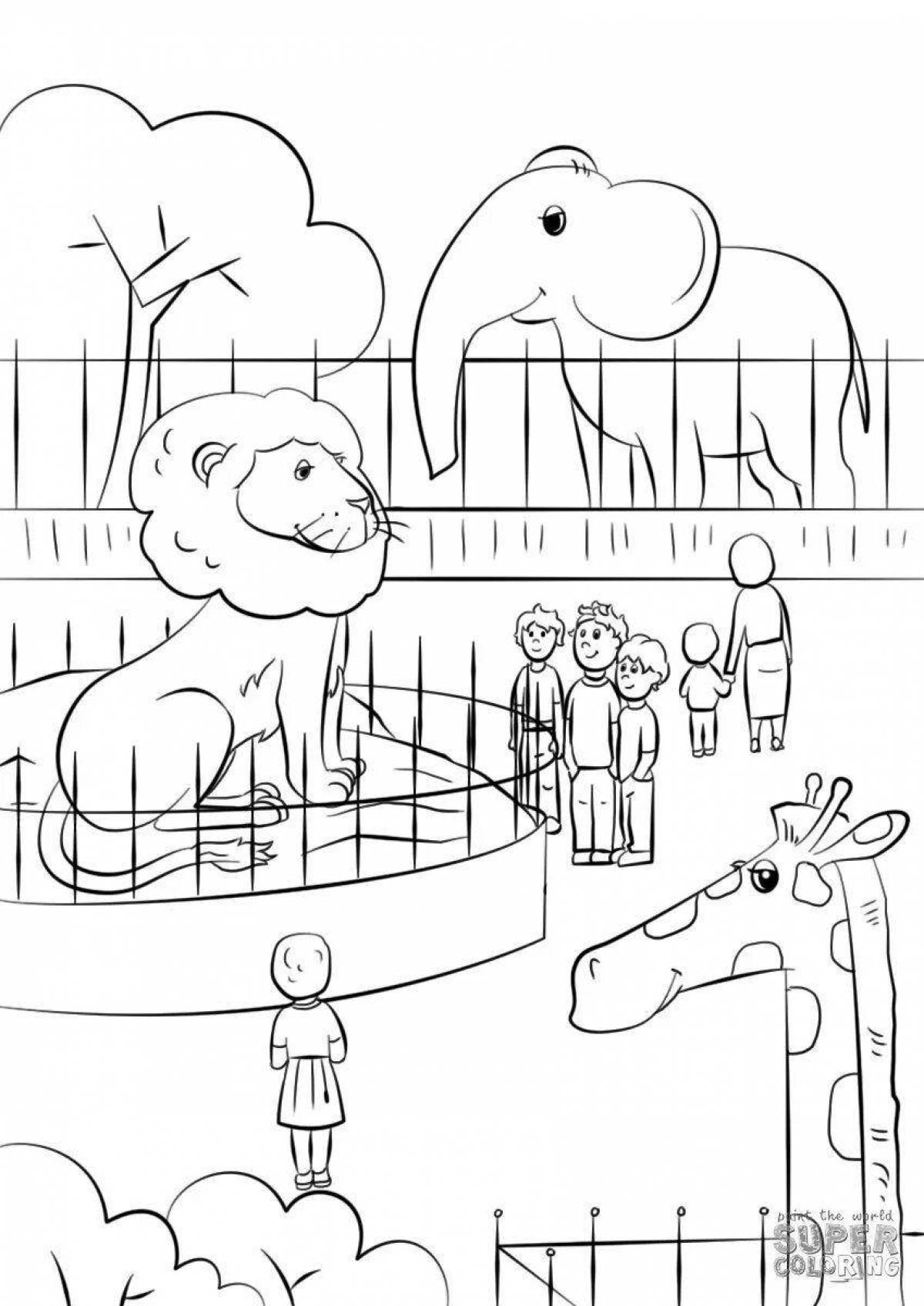 Увлекательная раскраска зоопарка для детей
