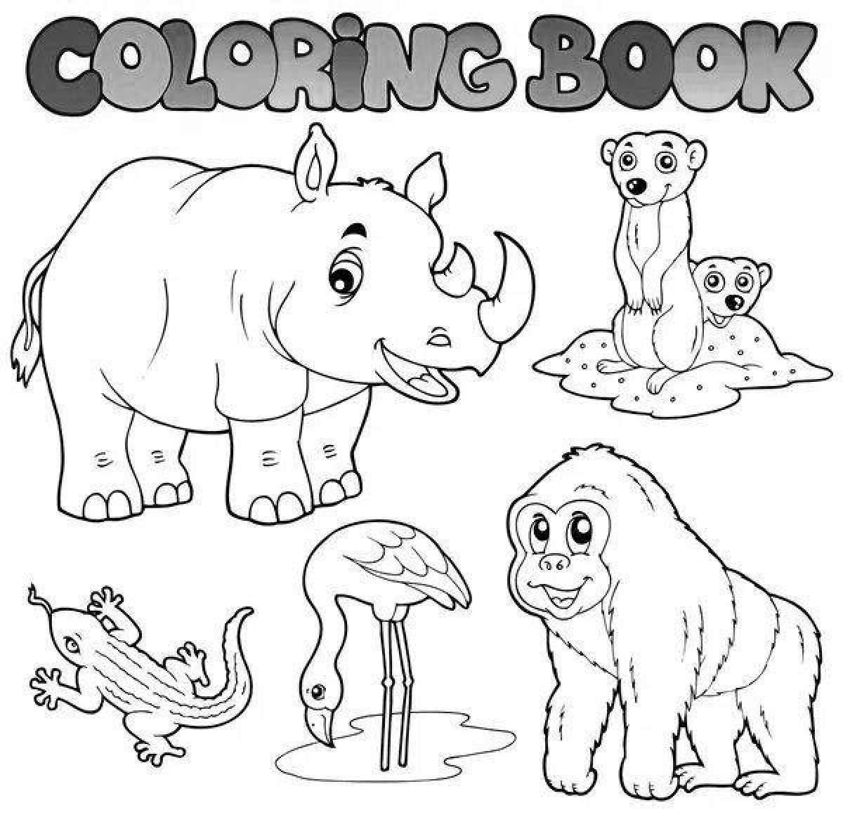 Splendid zoo coloring book for kids