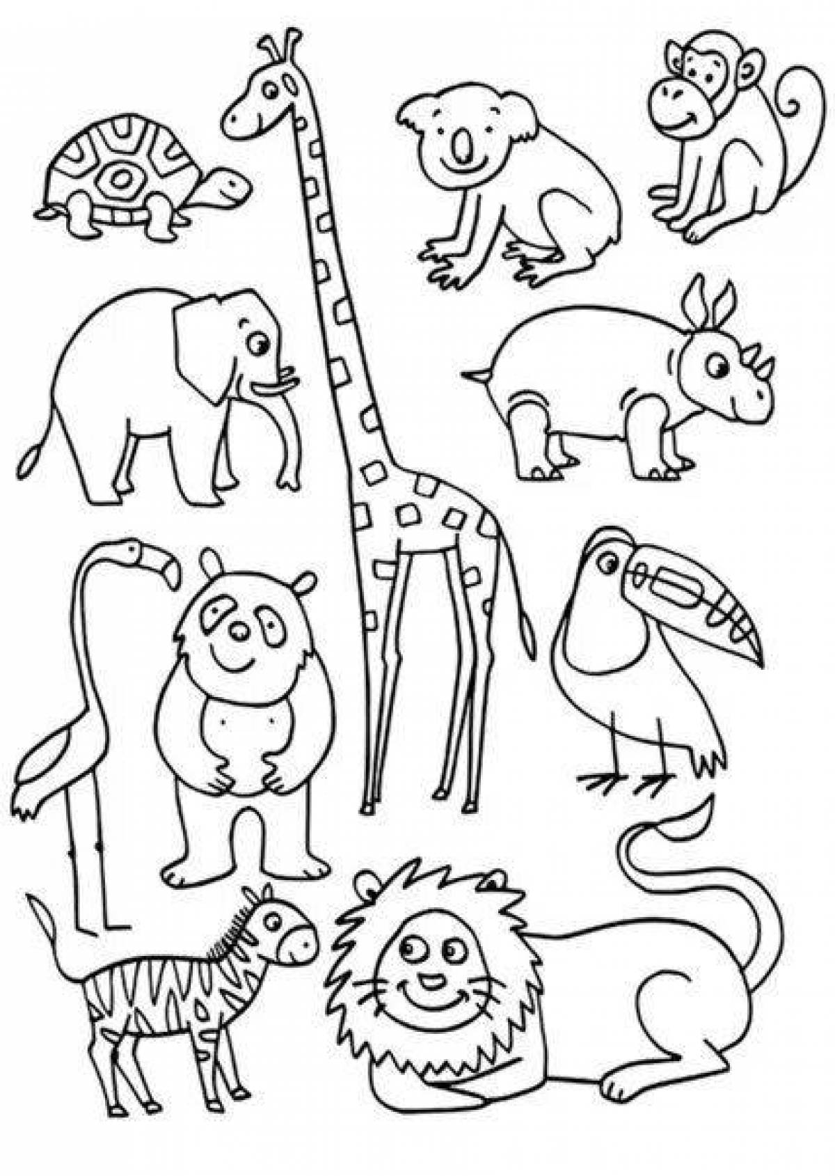 Gorgeous zoo coloring book for kids