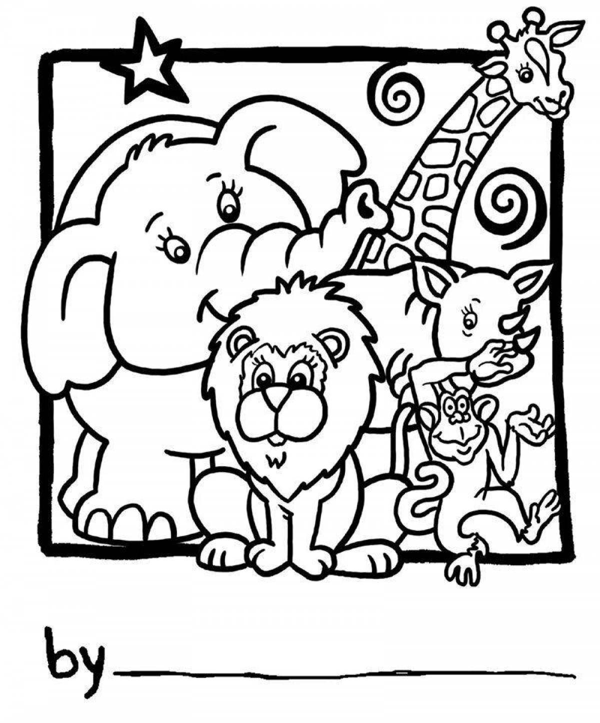 Outstanding zoo coloring book for kids