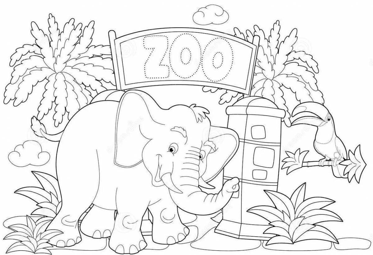 Impressive zoo coloring book for kids