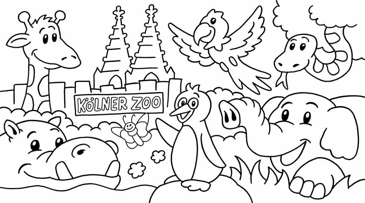 Incredible zoo coloring book for kids
