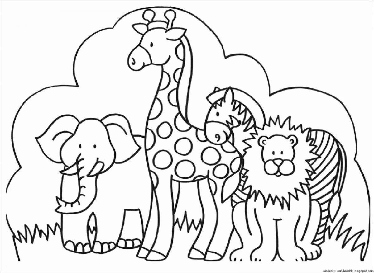 Unique zoo coloring book for kids