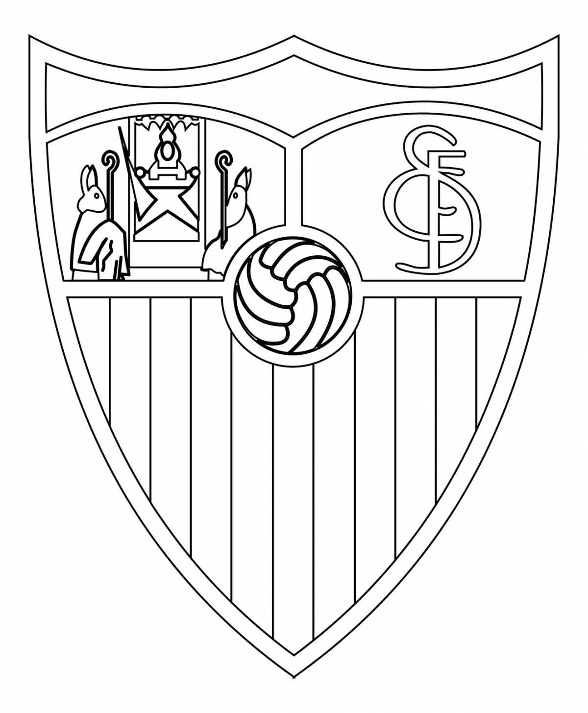 Football club emblems majestic coloring page