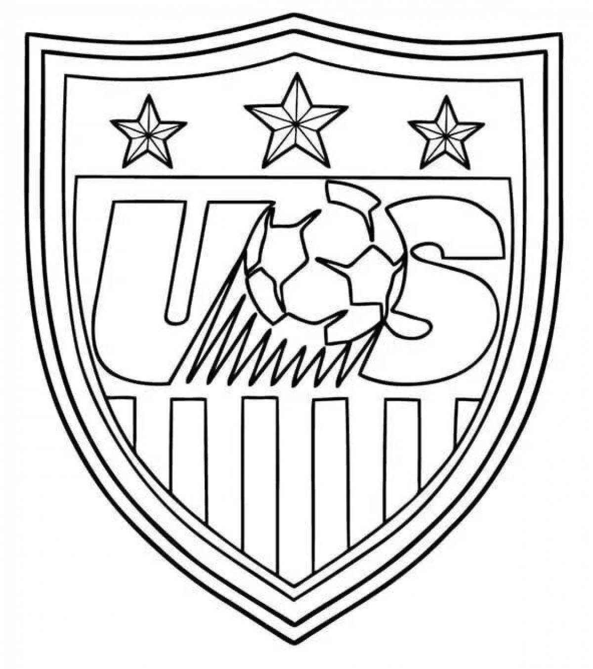 Football club emblems grand coloring page