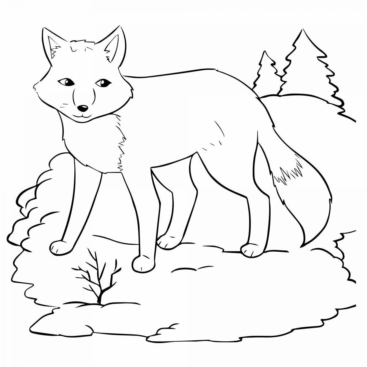 Luminous fox coloring book for kids