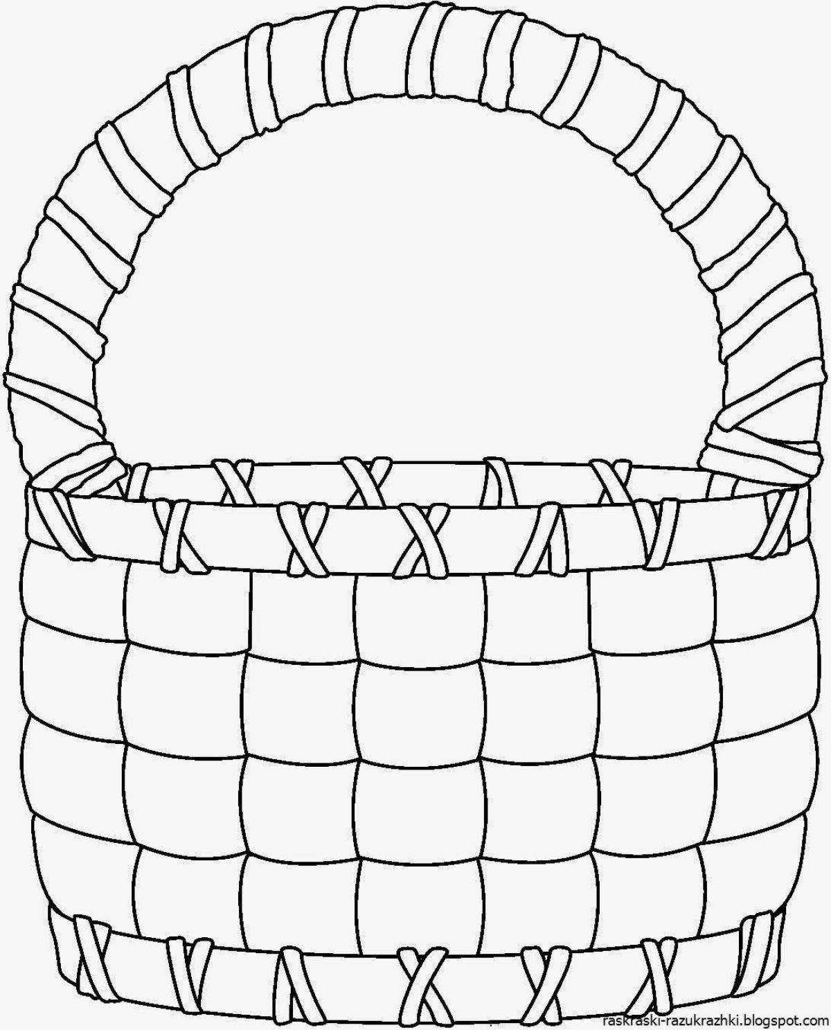 Sparkling Basket Coloring Page for Toddlers