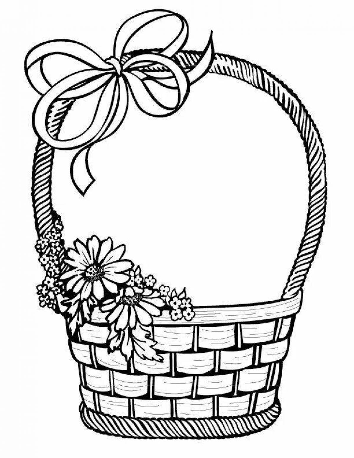 Shining Basket Coloring Page for Preschoolers