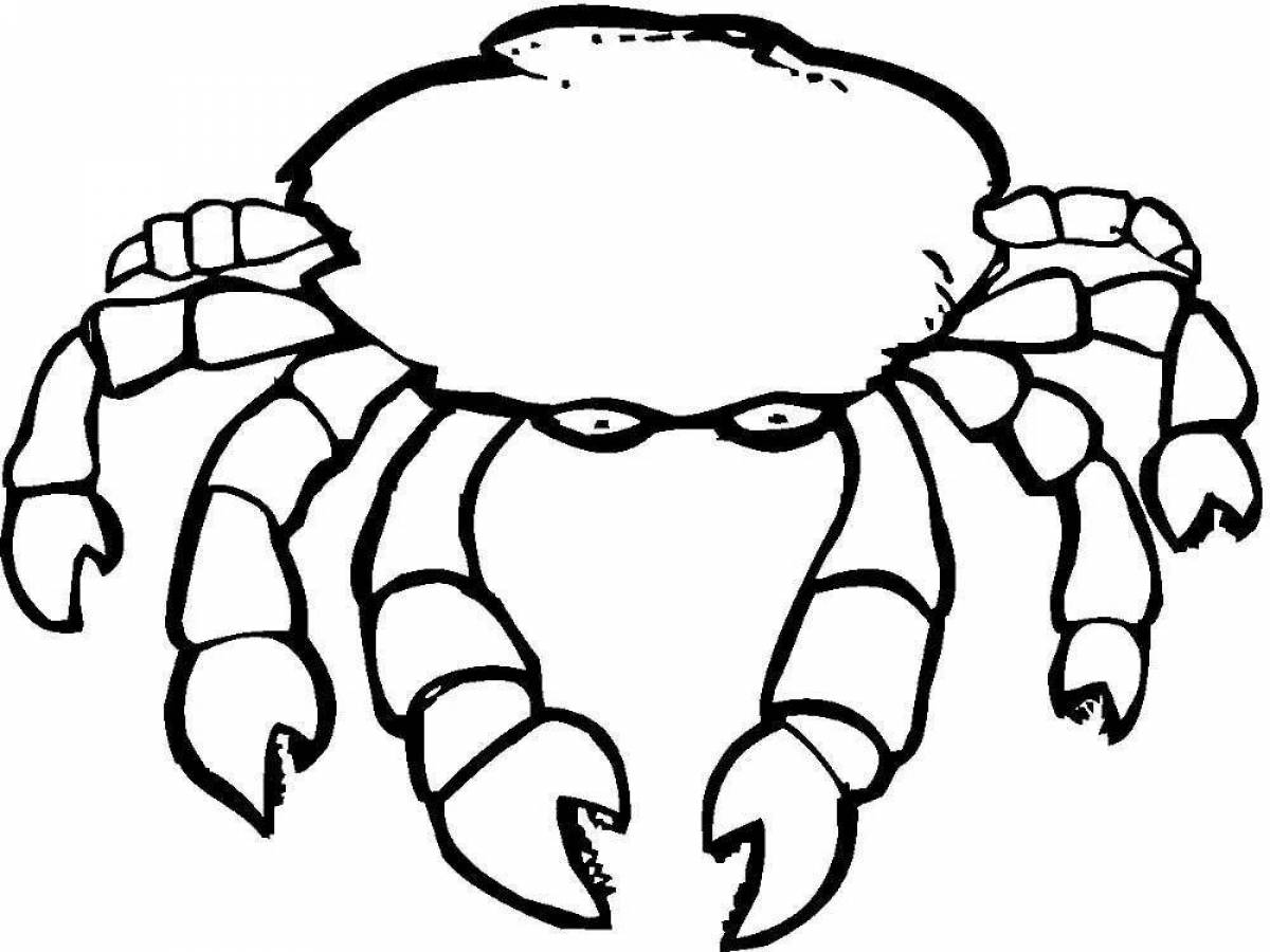 Crab fun coloring for kids