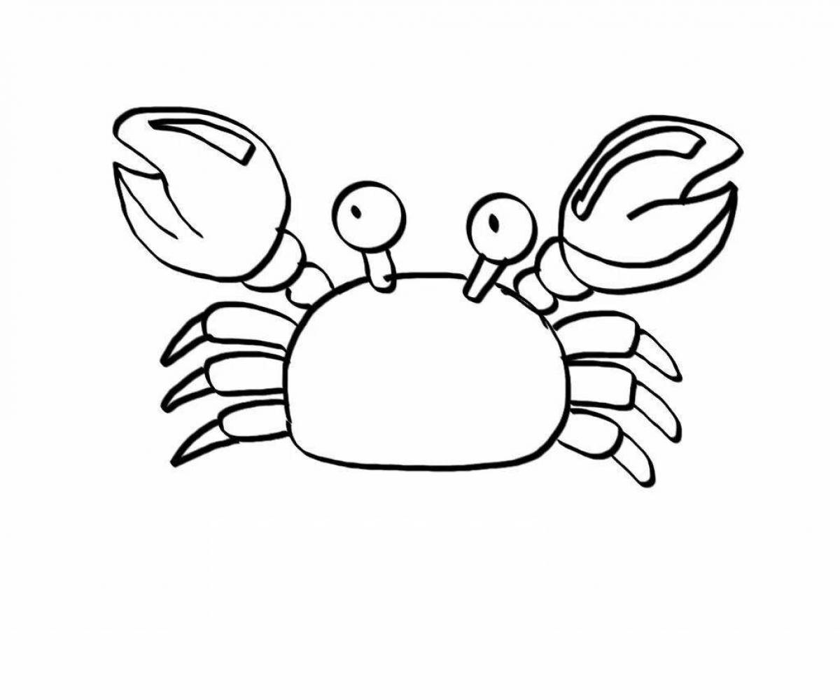 Joyful crab coloring for kids