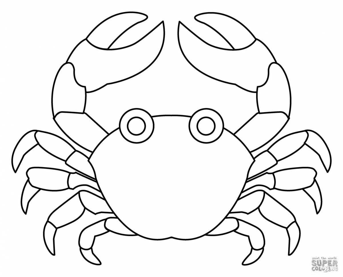 Cute crab coloring for kids