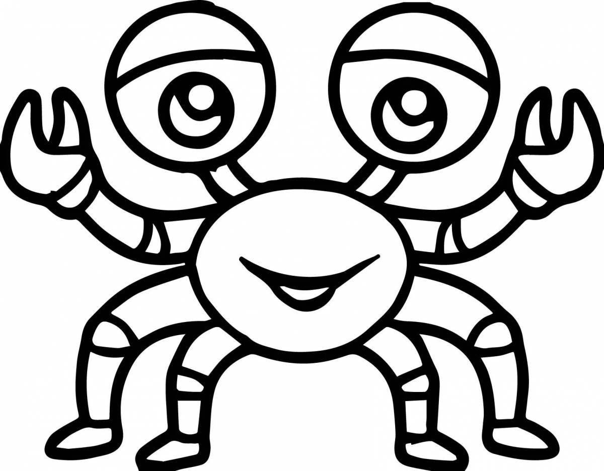 Sweet crab coloring page for kids