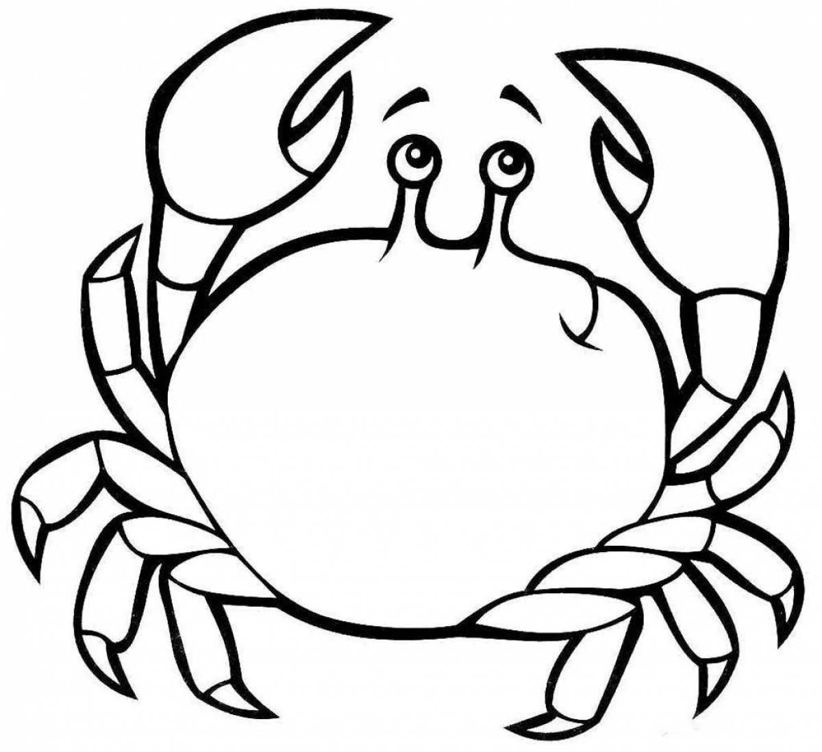 Crab fun coloring for kids
