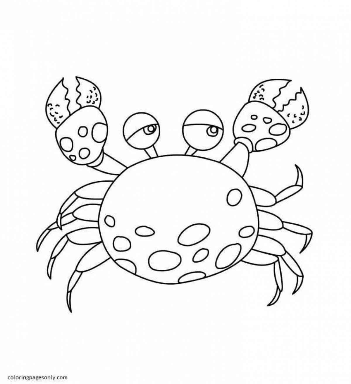 Coloring book smart crab for kids