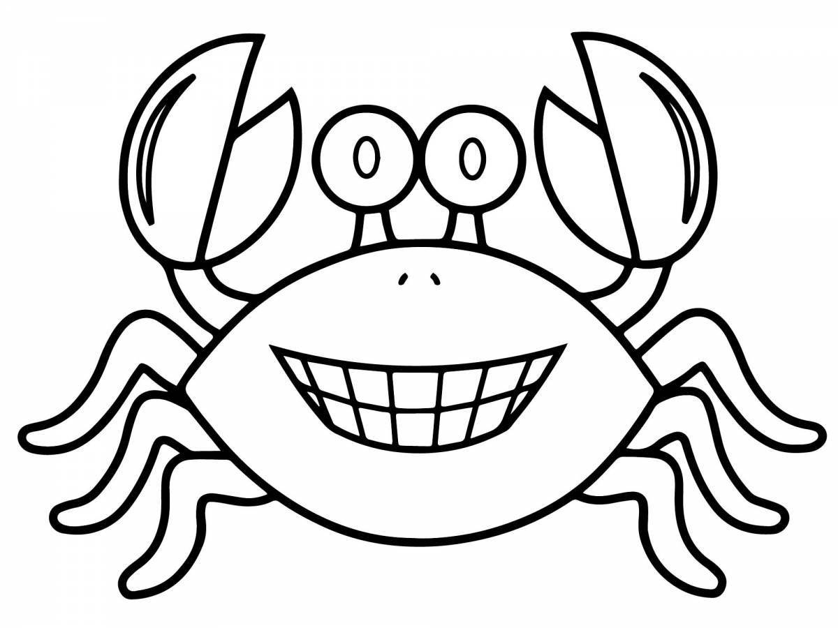 Fancy crab coloring for kids