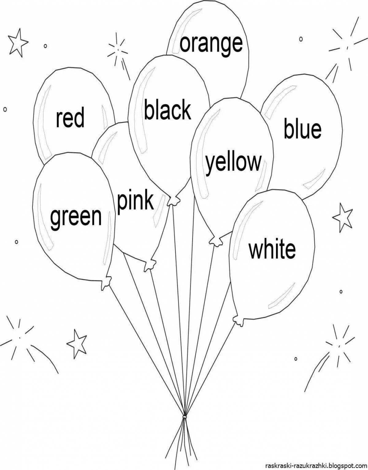 Colorful colorful glowing coloring book english colors