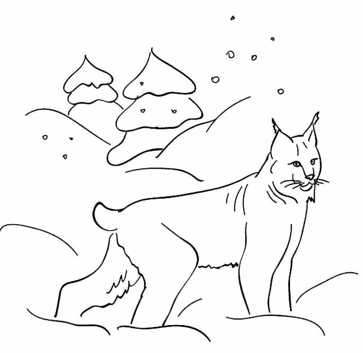 Glitter animal coloring pages for kids in winter