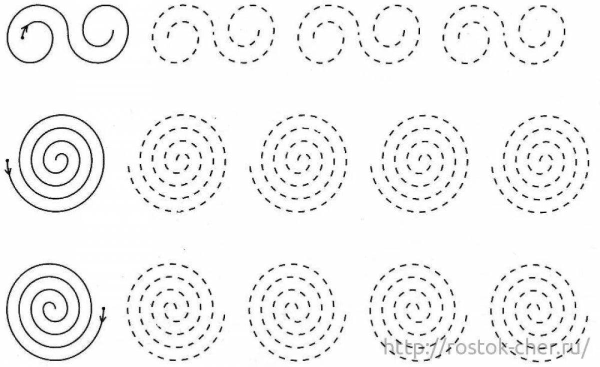 Awesome circle spiral coloring page