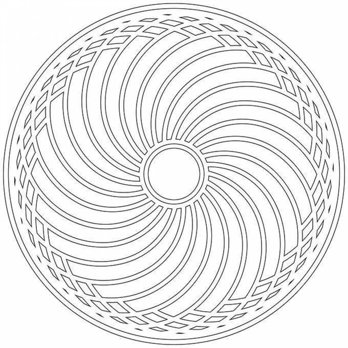 Exciting circle spiral coloring page