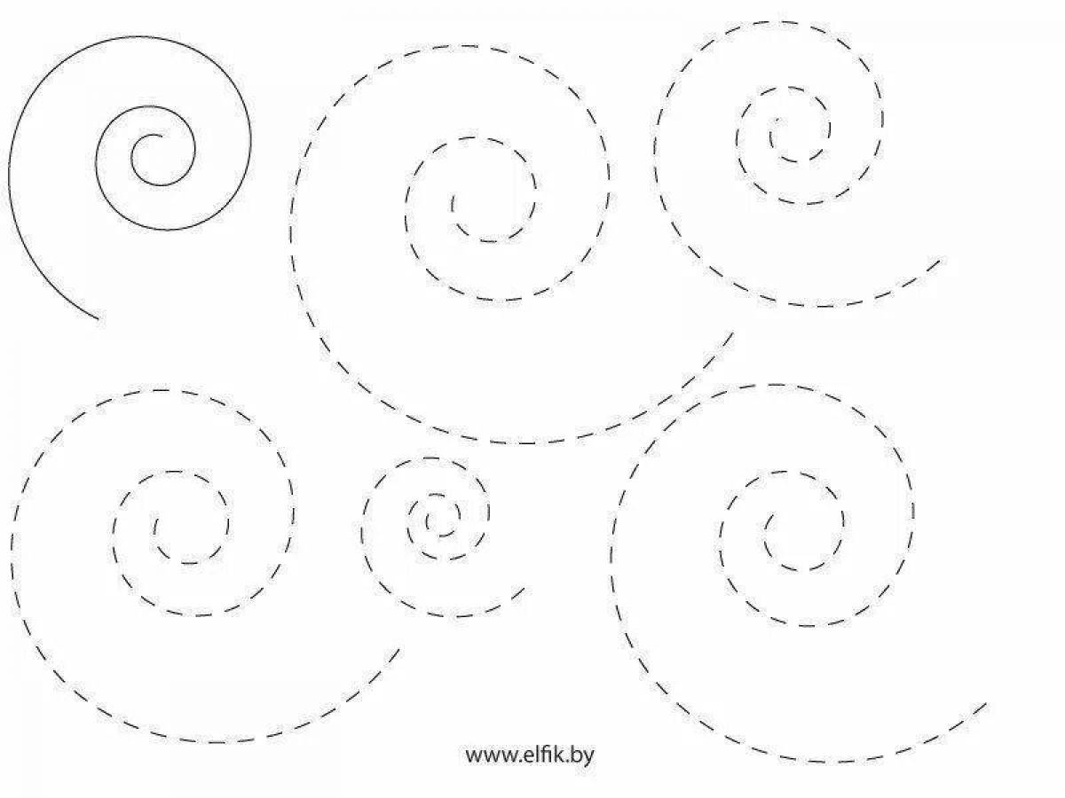 Adorable spiral coloring page