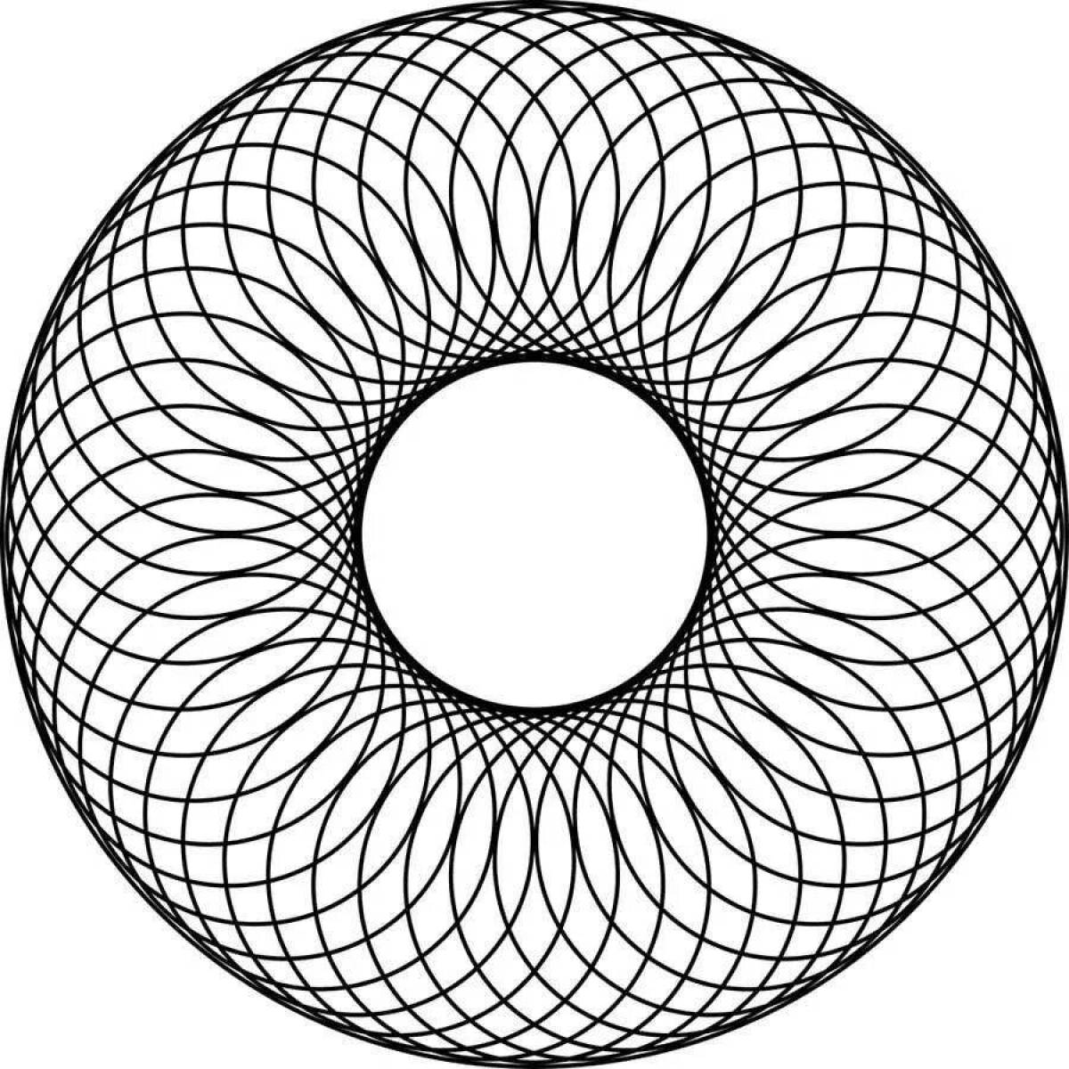 Dazzling circle spiral coloring page
