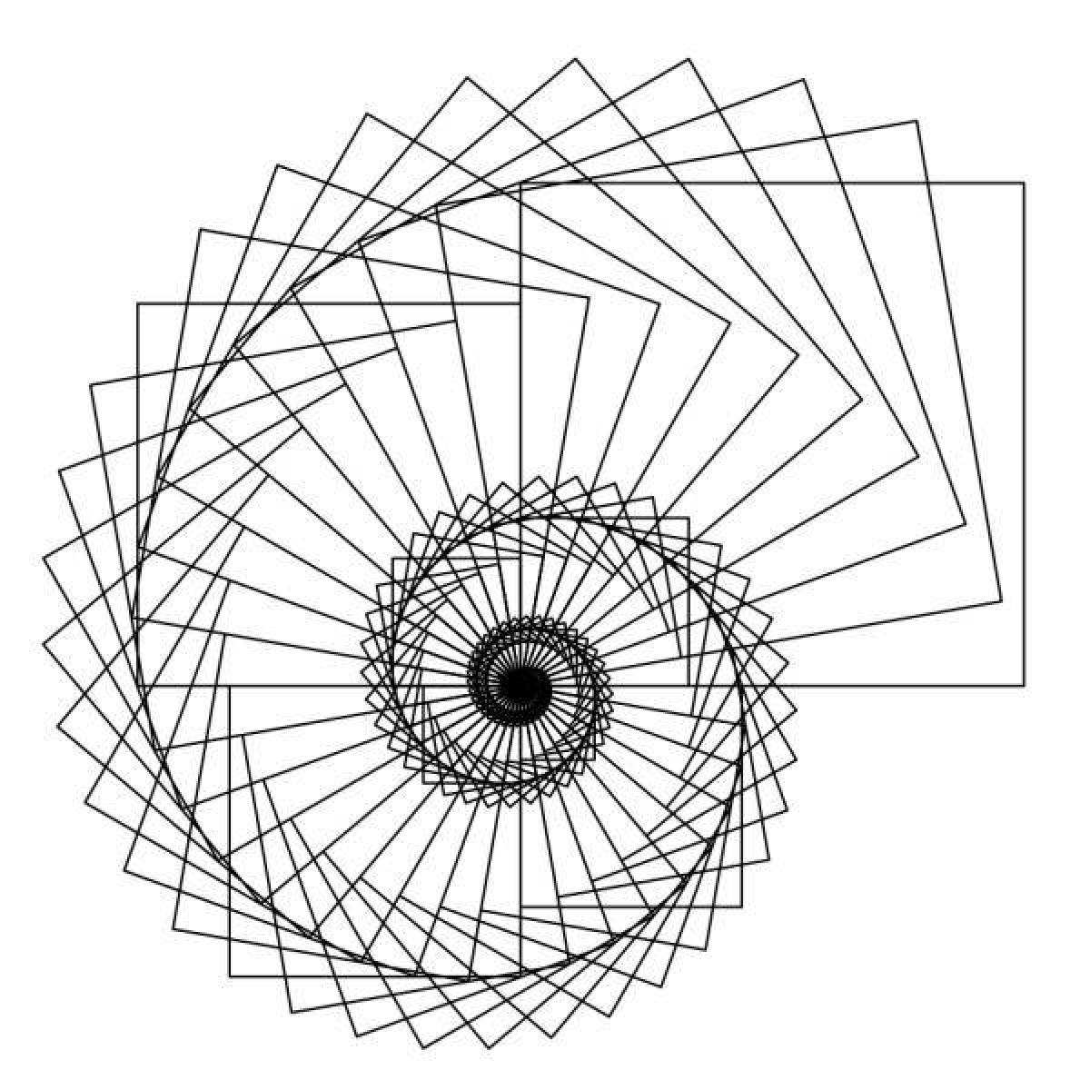 Adorable circular spiral coloring page