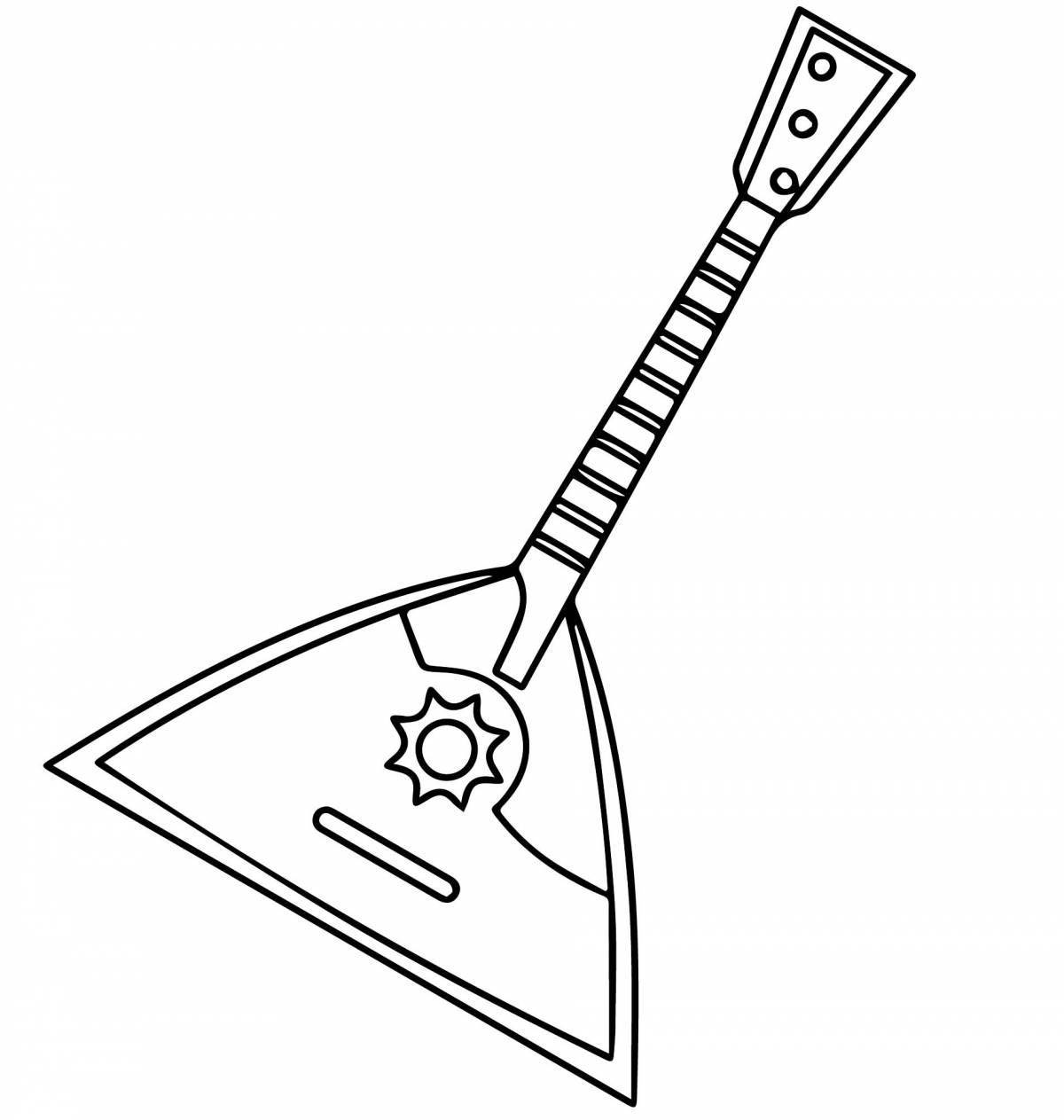Impressive Russian folk musical instruments coloring page