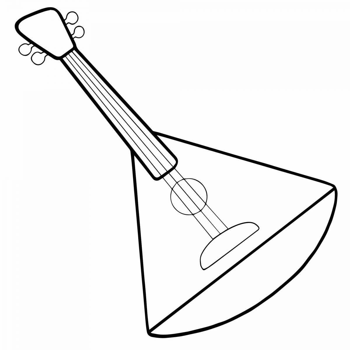 Coloring page incredible russian folk musical instruments