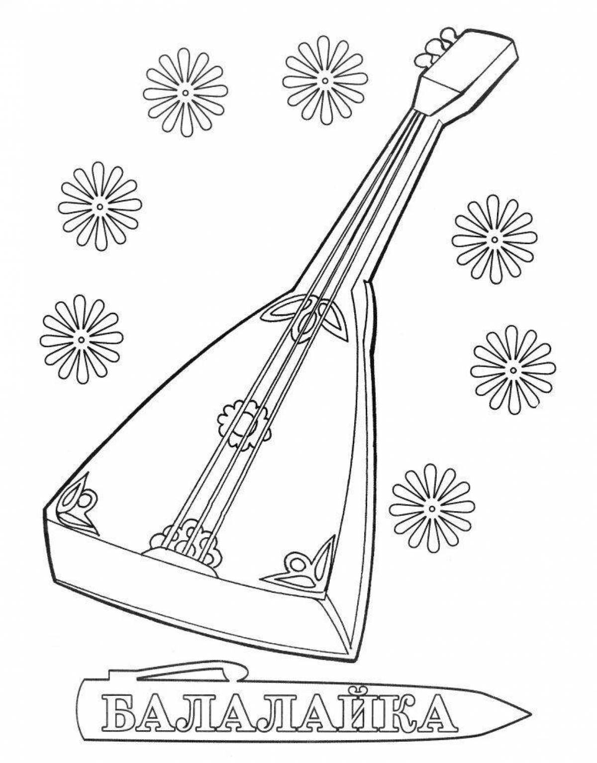 Coloring page wonderful Russian folk musical instruments