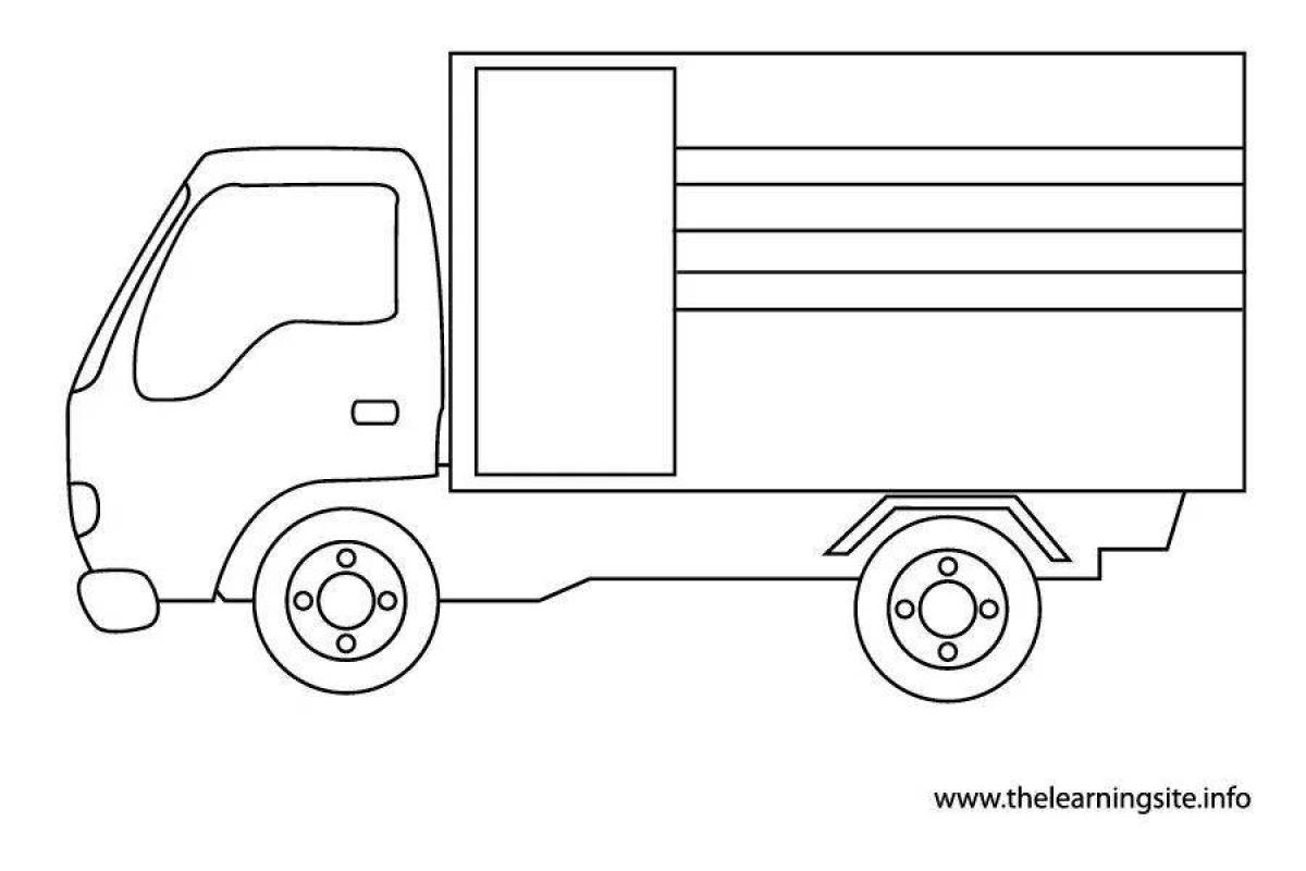 Сказочная страница раскраски грузовиков для детей