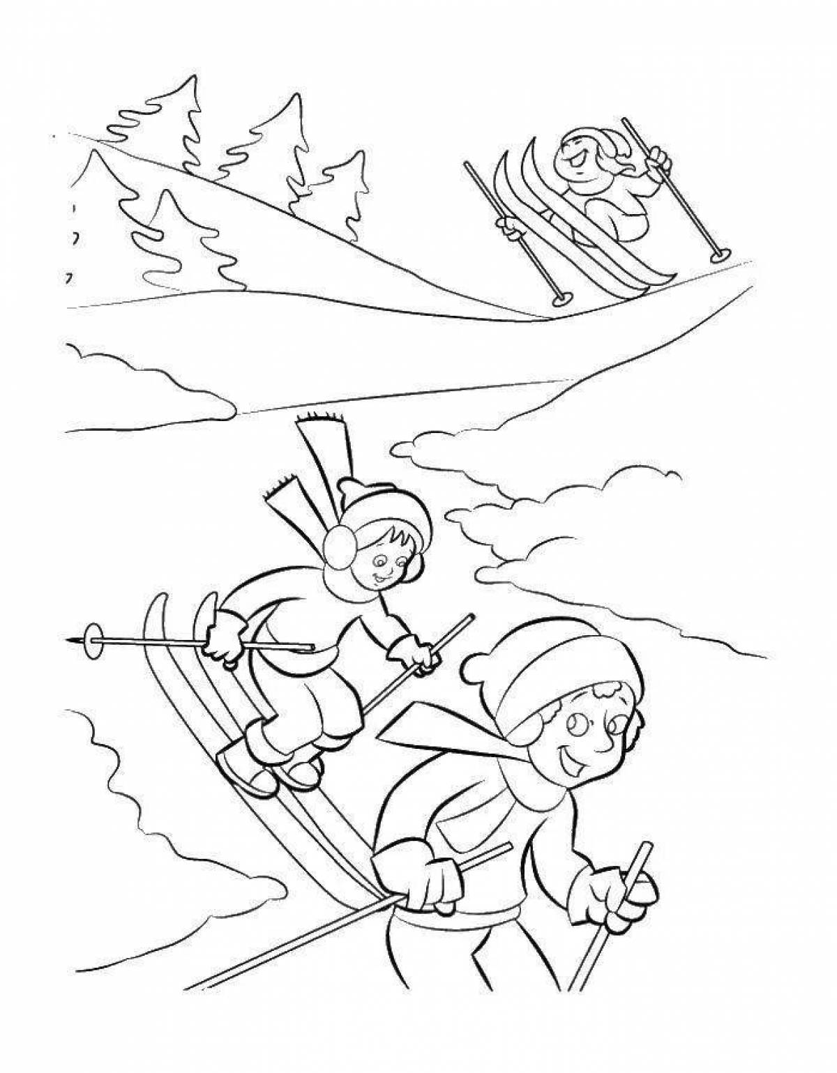 Great winter sports coloring page