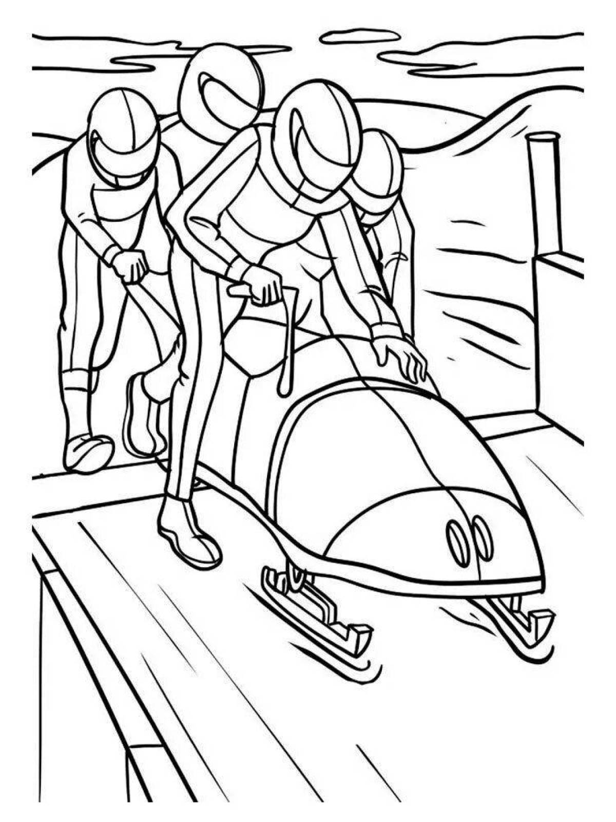 Shiny winter sports coloring page