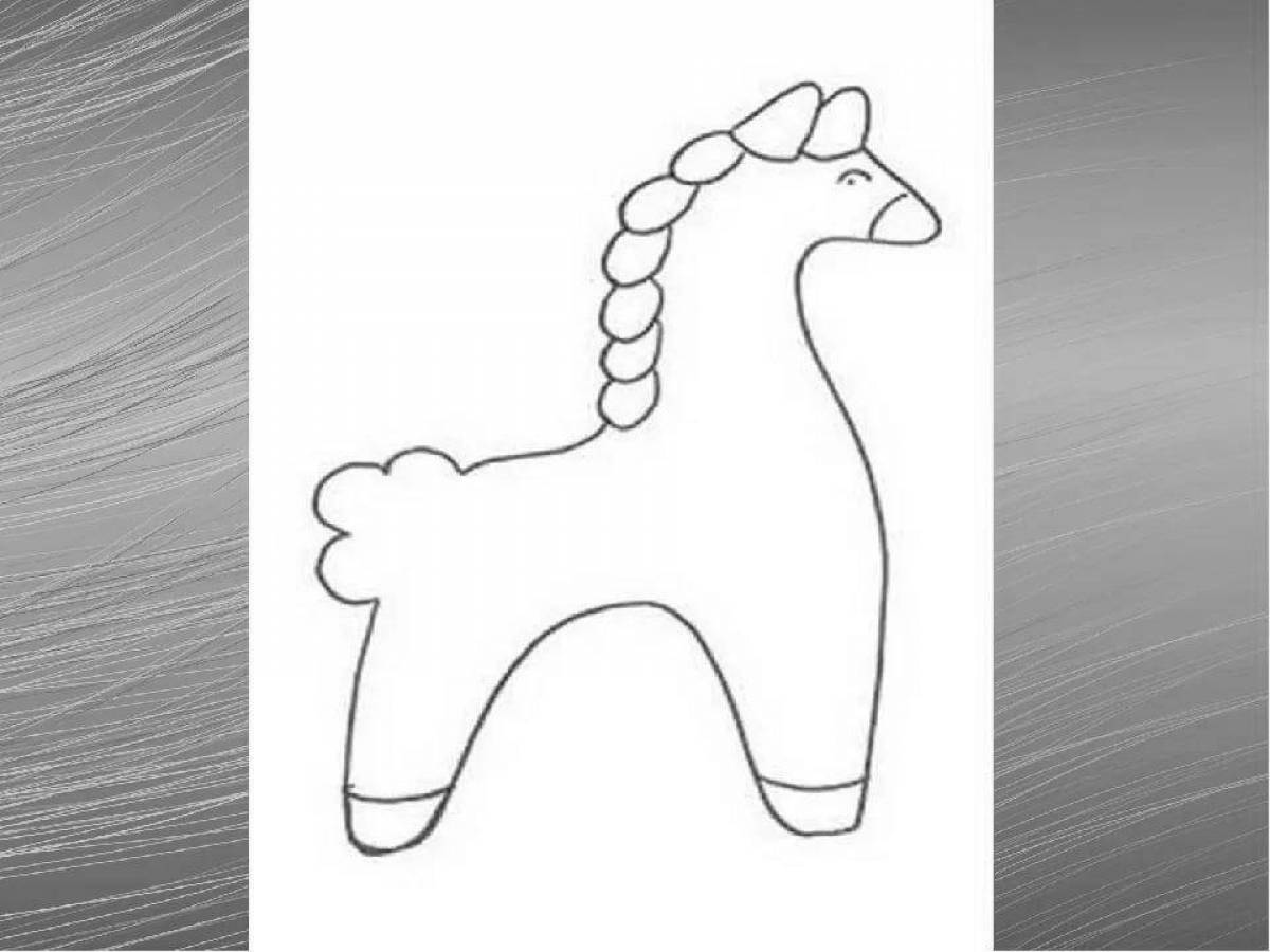 Dymkovo horse for kids templates #2