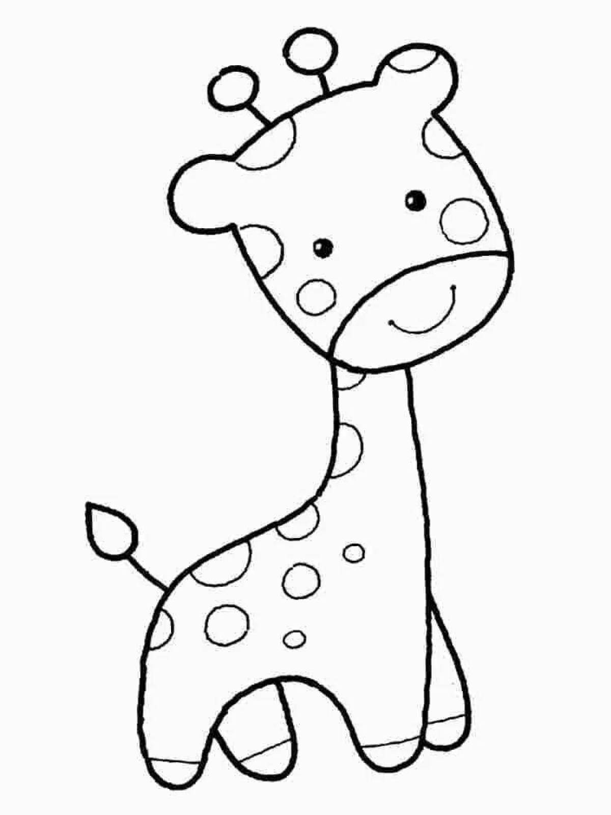 Раскраска сверкающий жираф для малышей
