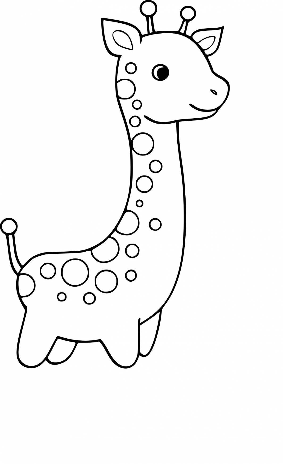Блаженный жираф раскраски для малышей