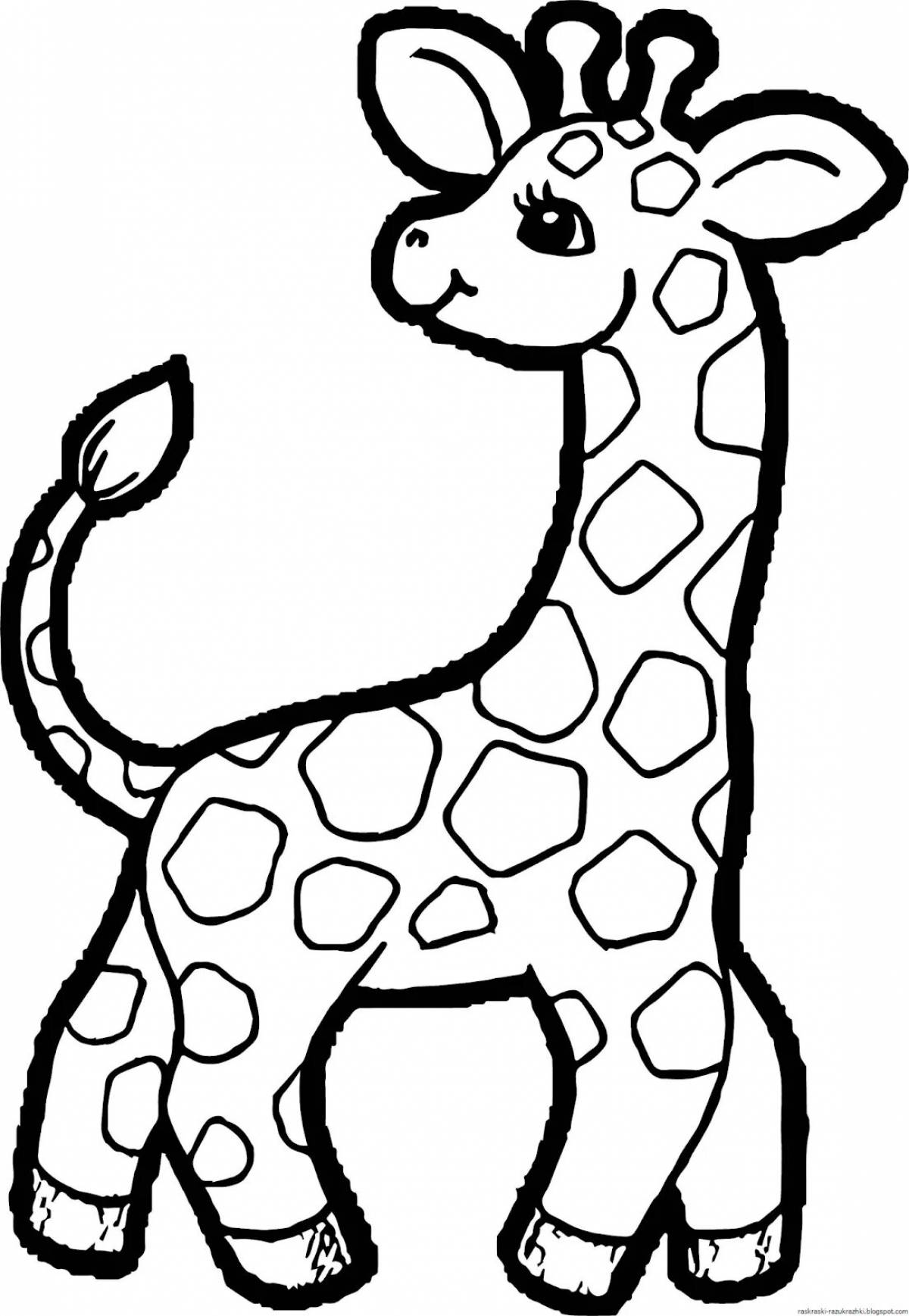 Animated giraffe coloring page for toddlers