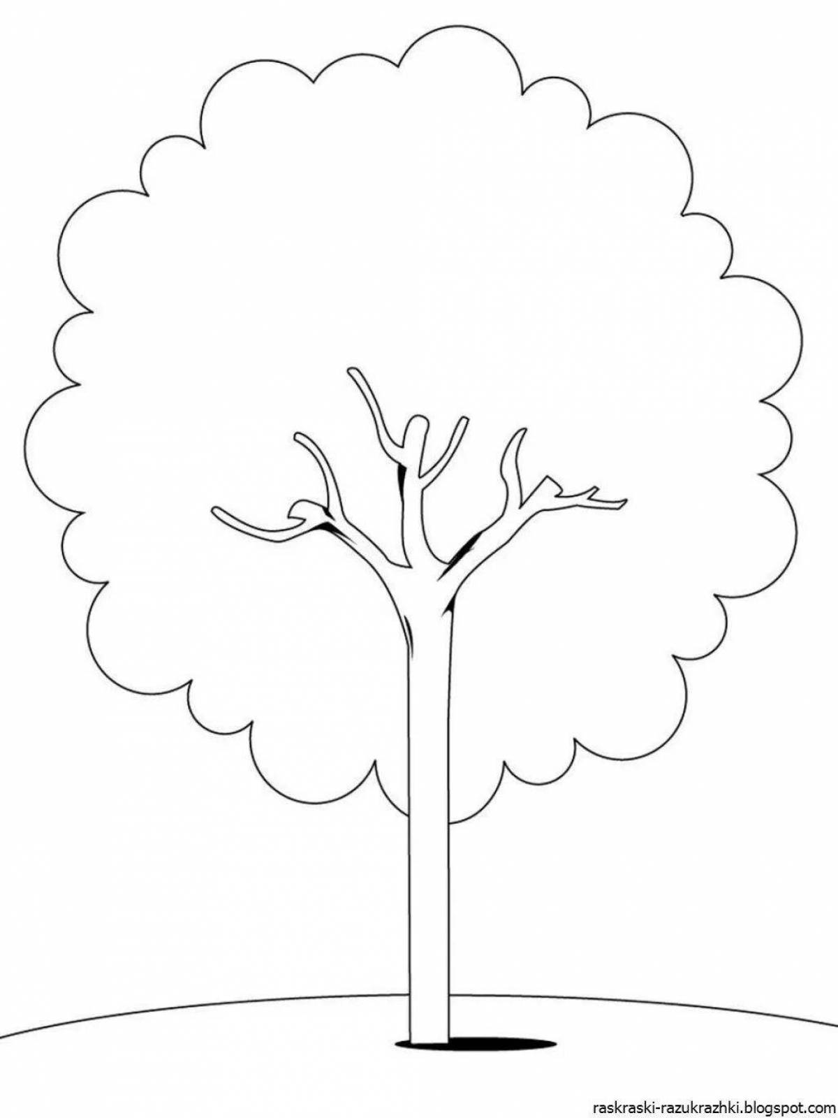 Coloring tree colorful pattern for kids