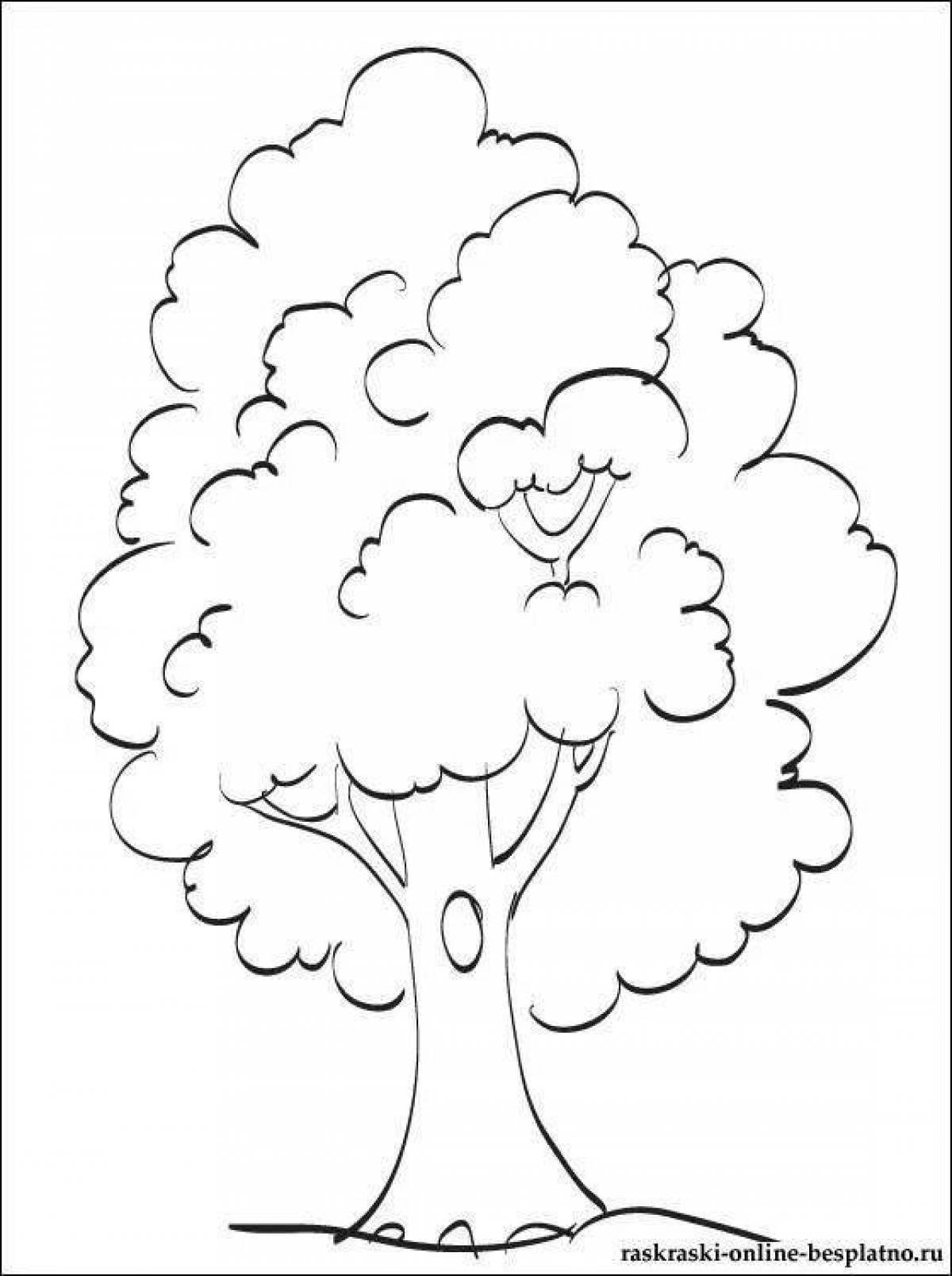 Colorful art tree coloring book for kids