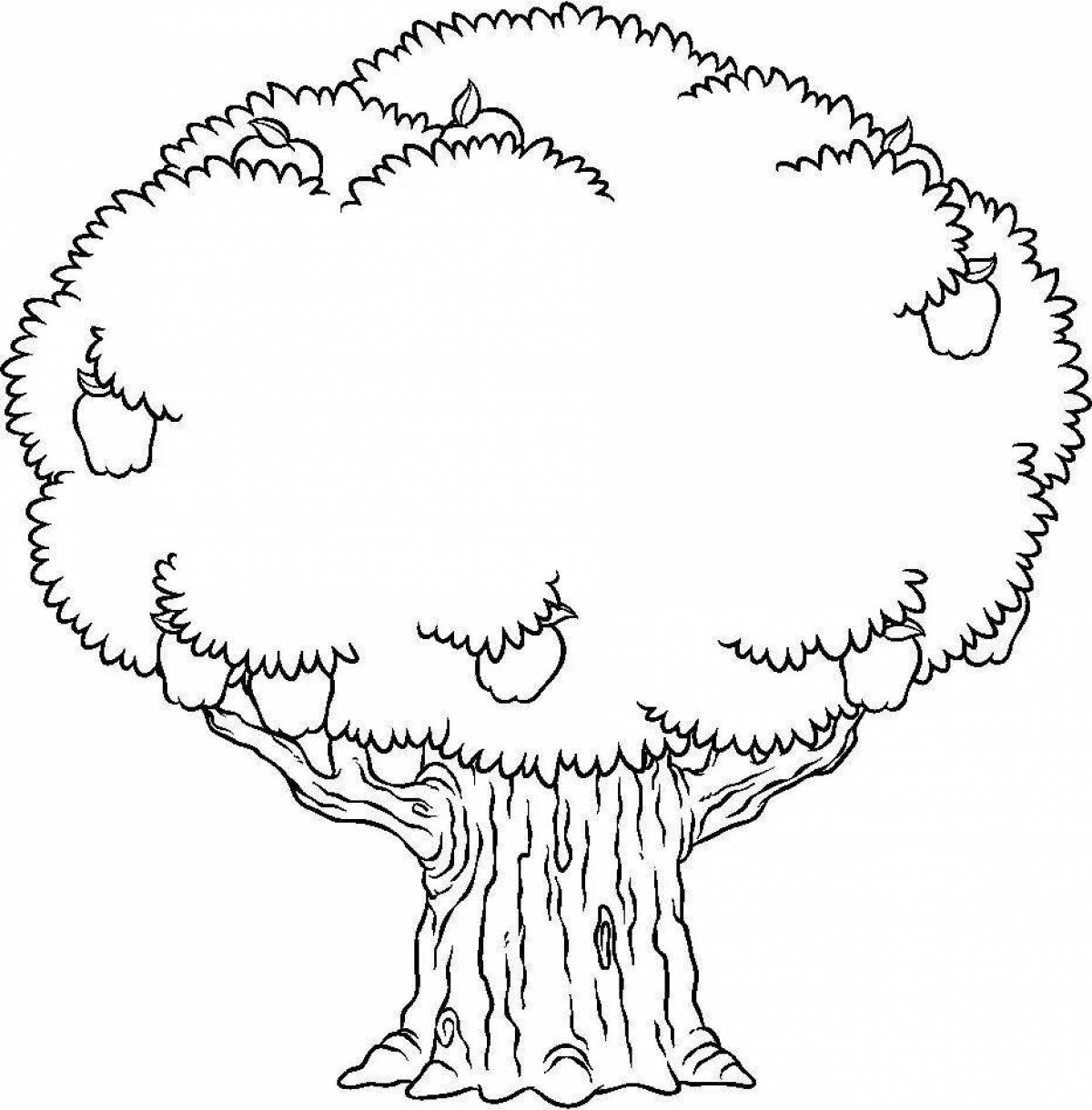 Colorful tree coloring book coloring pages for kids