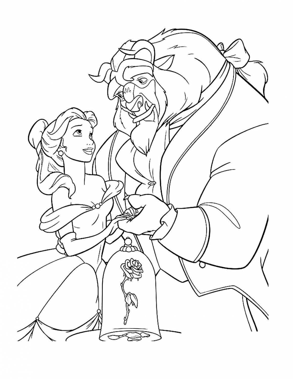 Beauty and the Beast alluring coloring pages for kids