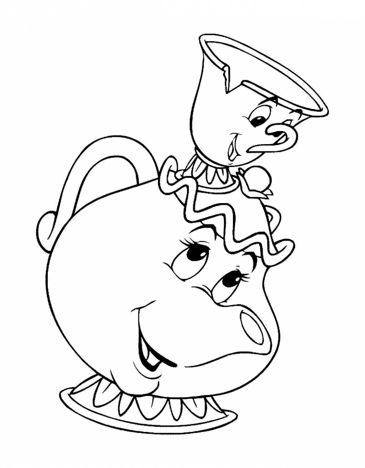 Rampant beauty and the beast coloring pages for kids