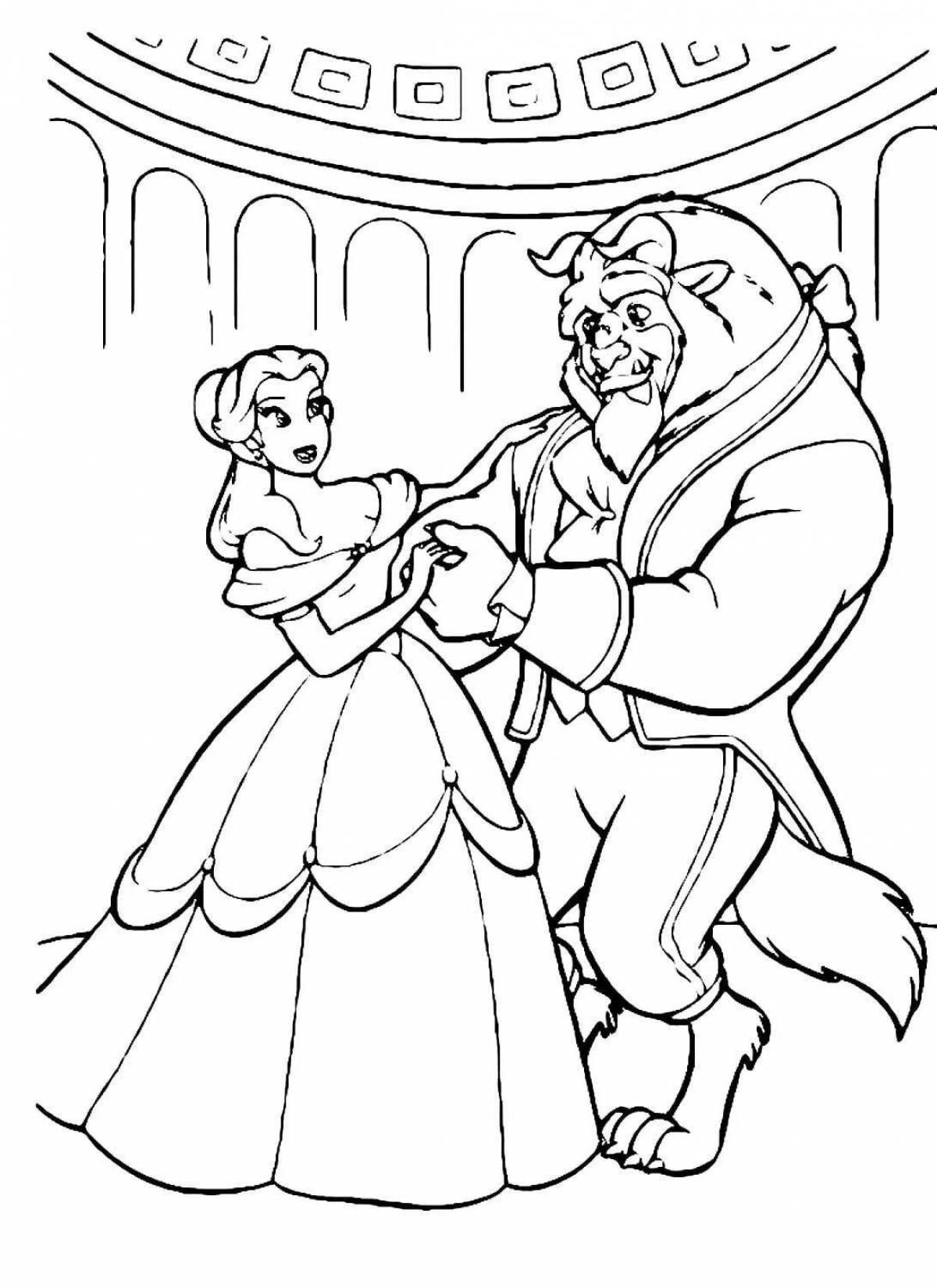 Magic beauty and the beast coloring pages for kids