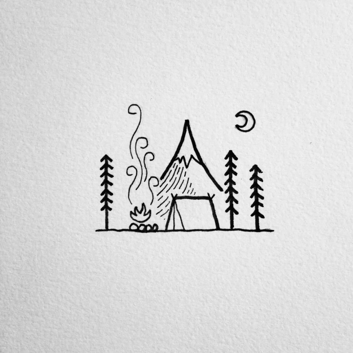 Animated minimalist coloring page